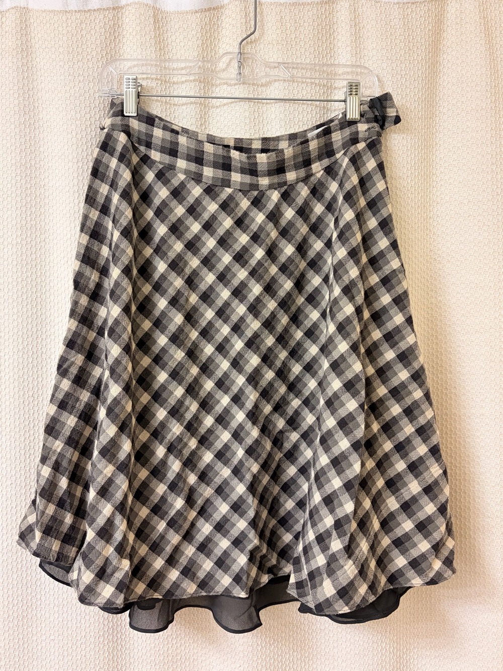 Plaid A-Line Midi Skirt 100% WOOL - Picture 5 of 7